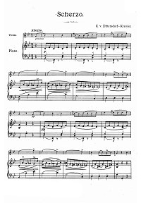 Dittersdorf - Scherzo for violin - Piano part - First page